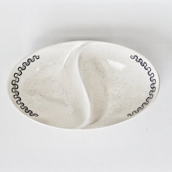 AZTEC DIVIDED SERVING BOWL BY METLOX POPPYTRAIL - Picture 1 of 5